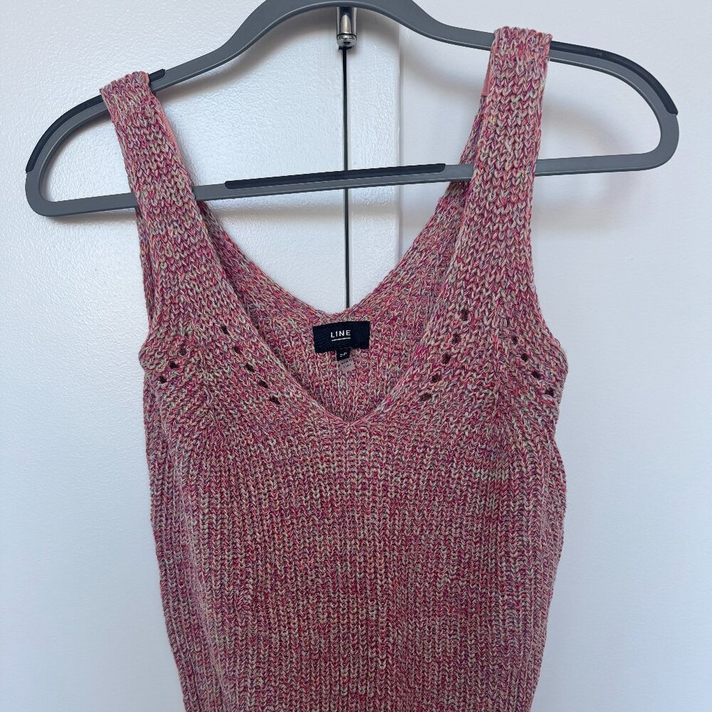 The Line by K Sweater Tank in pink multi